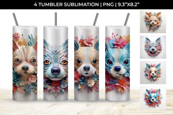 3D Floral Fantasy Chihuahua Tumbler Wrap Design Guide