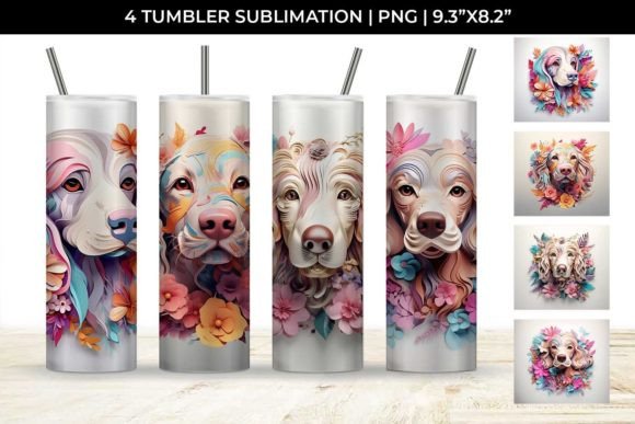 3D Floral Fantasy Cocker Spaniel Tumbler: A Design Delight