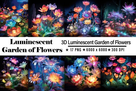 3D Luminescent Garden of Flowers: A Font That Glows
