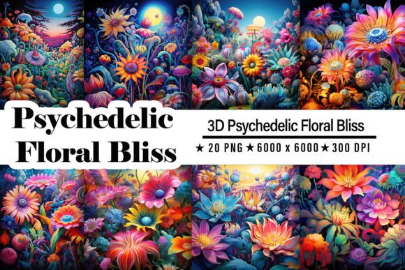 3D Psychedelic Floral Bliss: A Visual Design Experience