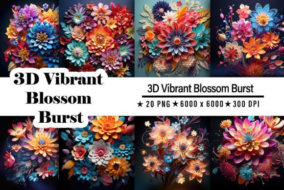 3D Vibrant Blossom Burst: A Radiant Font for Dynamic Designs