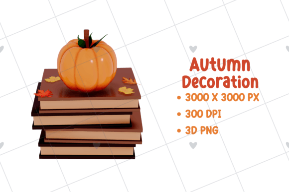 Autumn – Pumpkin and Decoration 3D PNG: Elevate Your Seasonal Designs