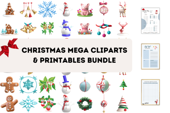 Christmas Clip Arts & Printable Bundle: Holiday Design Essentials