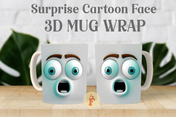 Create Fun Mugs with 3D Cartoon Face Wrap Design