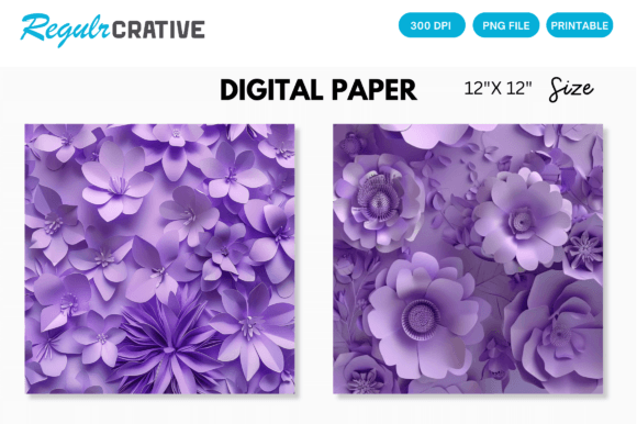 Enhance Projects with Purple Flower Digital Paper Backgrounds