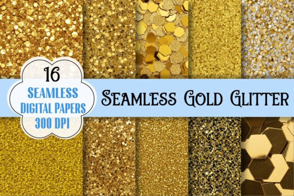 Seamless Gold Glitter Digital Pattern
