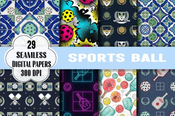 Sports Ball Papers: A Graphic Set for Vibrant Creations